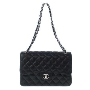 Chanel Double Flap Shoulder Bag Caviar Black